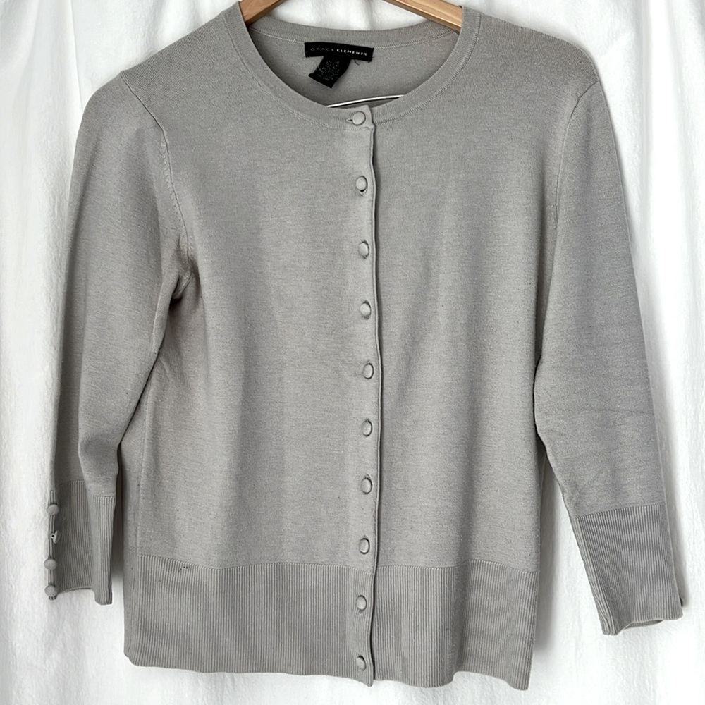 Grace Elements gray cardigan size medium